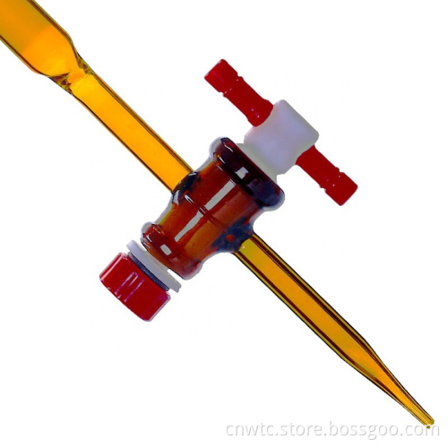 High Boro3.3 Glass Laboratory Burets in Various Capacities: 25ml, 50ml, 100ml, 250ml - For Acid and Alkaline Solutions